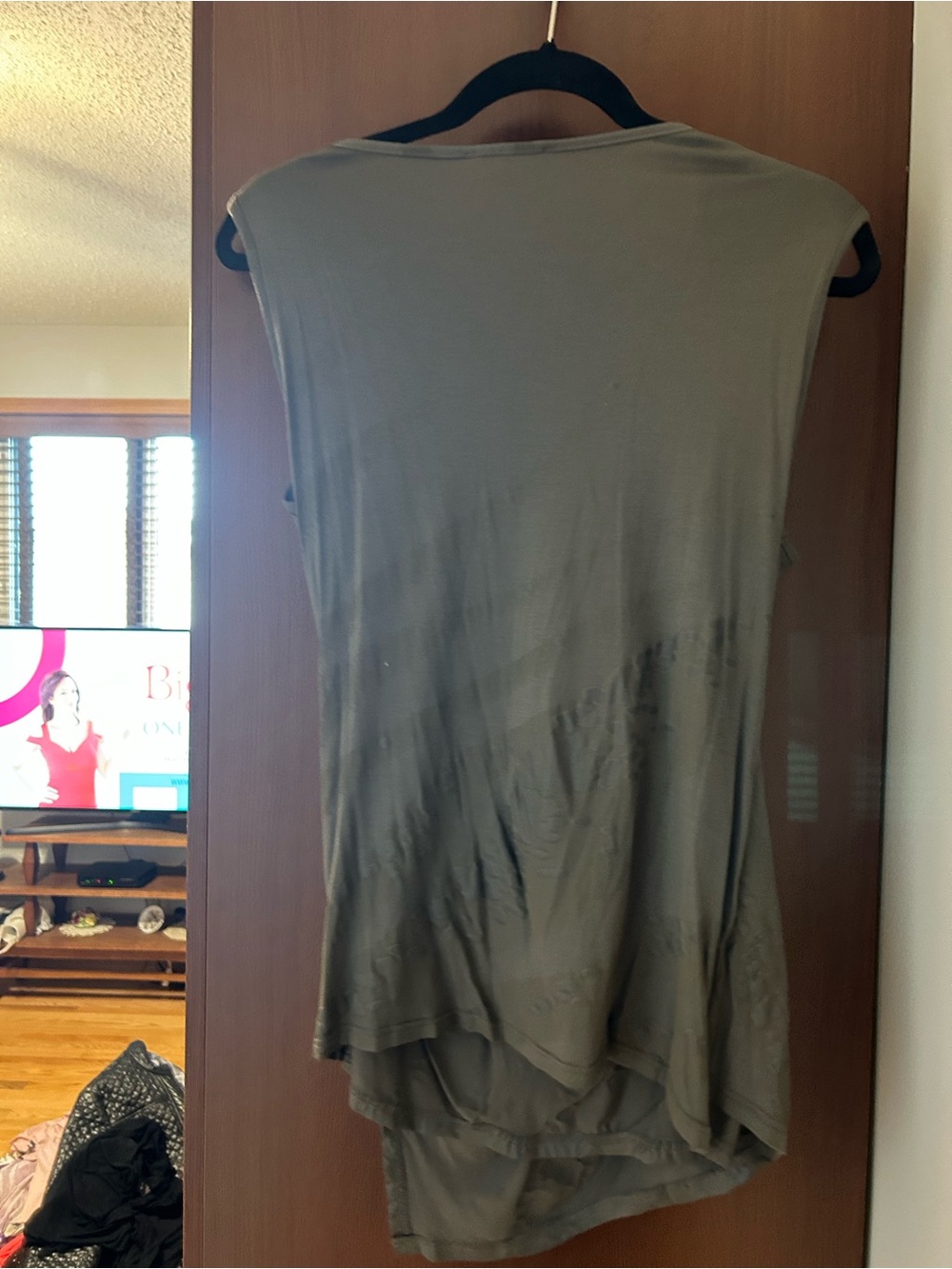 Sarah Pacini Olive Green Draped Sleeveless Tunic - Picture 3 of 3